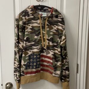 Ariat Women's Camouflage Hoodie with American Flag Design